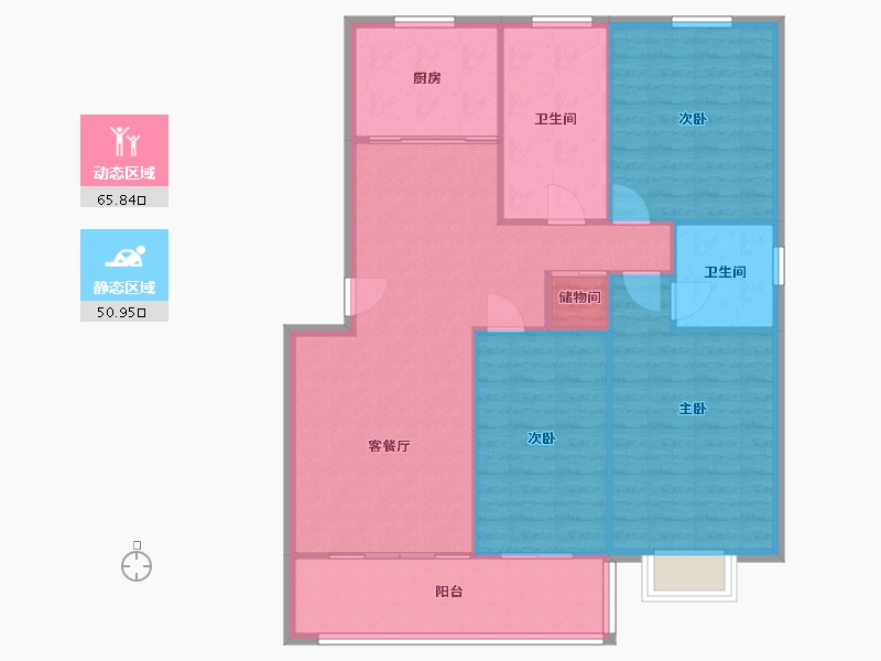 江苏省-南通市-东江嘉园-102.00-户型库-动静分区