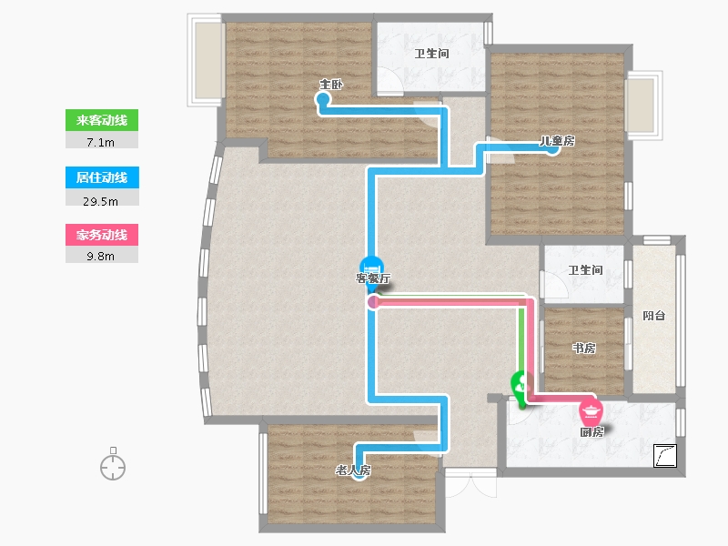 湖北省-武汉市-联通佳苑-150.00-户型库-动静线