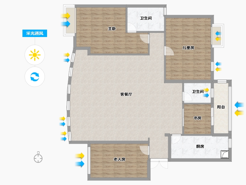 湖北省-武汉市-联通佳苑-150.00-户型库-采光通风