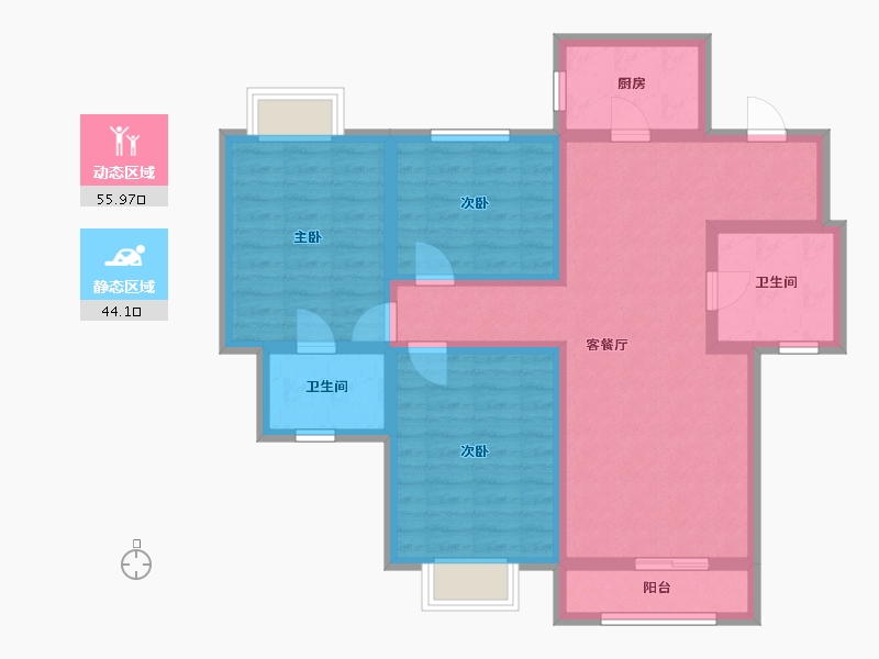 河北省-廊坊市-都市花园-110.00-户型库-动静分区