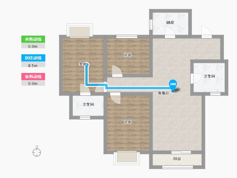 河北省-廊坊市-都市花园-110.00-户型库-动静线