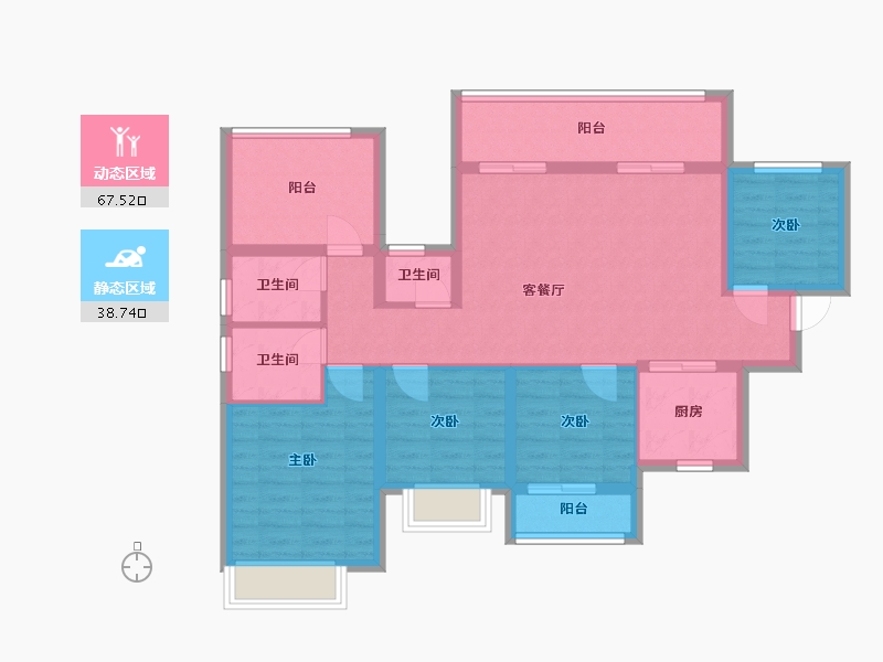 广西壮族自治区-南宁市-银光御品-135.00-户型库-动静分区