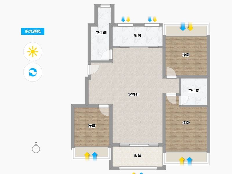 吉林省-通化市-长安城-115.00-户型库-采光通风