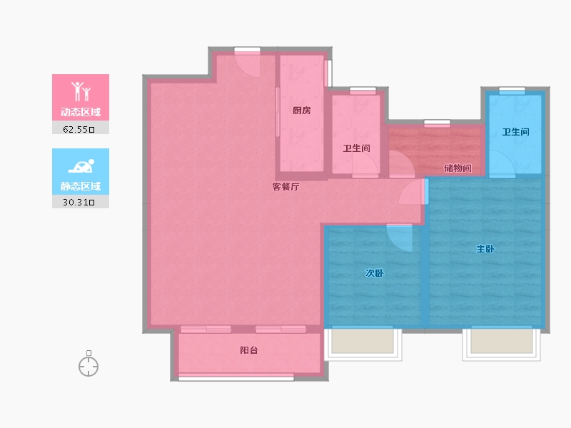 河南省-安阳市-建业桂园东府-89.00-户型库-动静分区