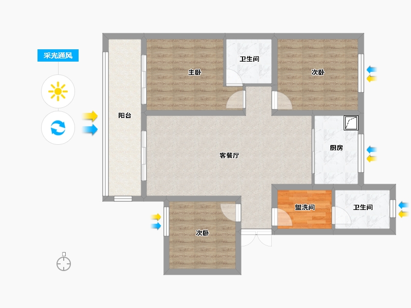 陕西省-宝鸡市-海澜湾-100.00-户型库-采光通风