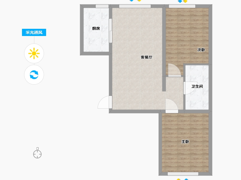 北京-北京市-花香东苑-78.00-户型库-采光通风