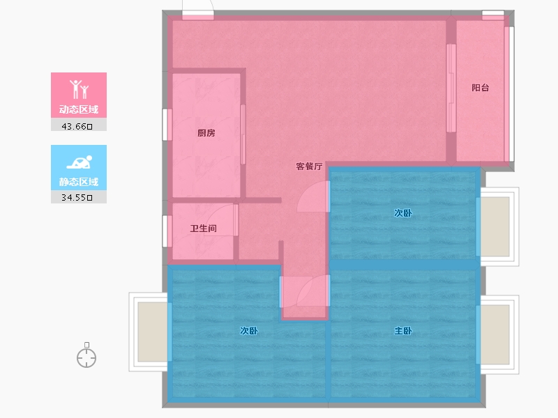 湖南省-郴州市-梦圆福城·北苑-80.00-户型库-动静分区