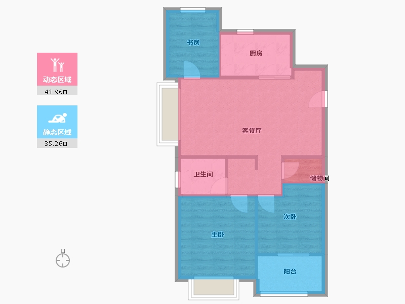 江苏省-南京市-花语熙岸府-70.00-户型库-动静分区