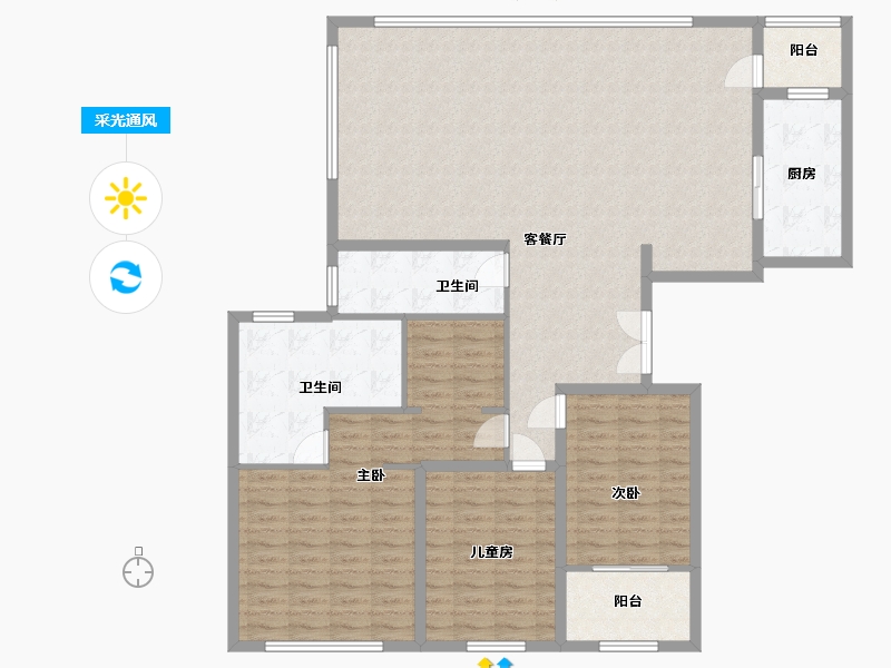 山东省-烟台市-万科·天琴湾-148.20-户型库-采光通风