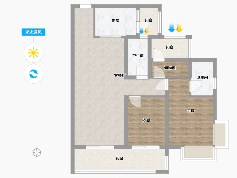 四川省-成都市-麓府大院-110.00-户型库-采光通风