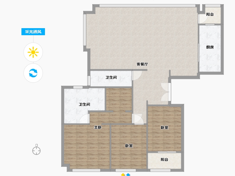 山东省-烟台市-万科·天琴湾-148.20-户型库-采光通风