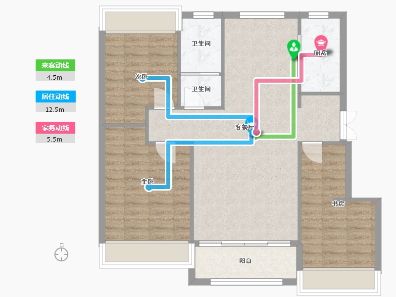 吉林省-通化市-长安城-106.00-户型库-动静线