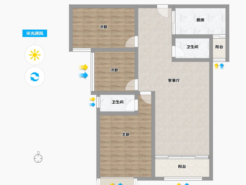 湖南省-怀化市-千鸿帝景-94.00-户型库-采光通风