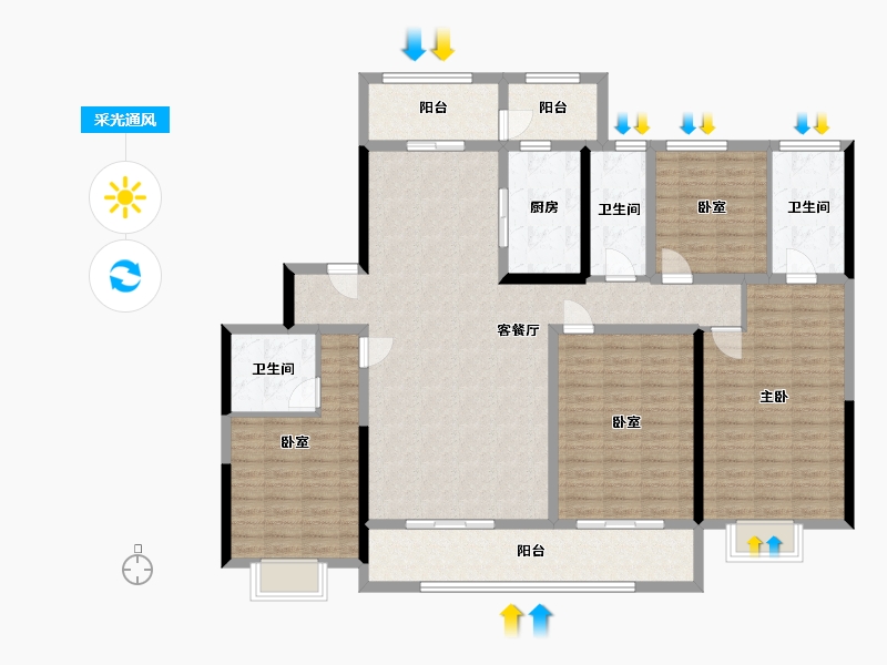 山东省-潍坊市-和園-152.00-户型库-采光通风