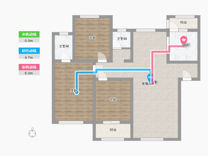 陕西省-宝鸡市-轩苑·悦华府-128.00-户型库-动静线