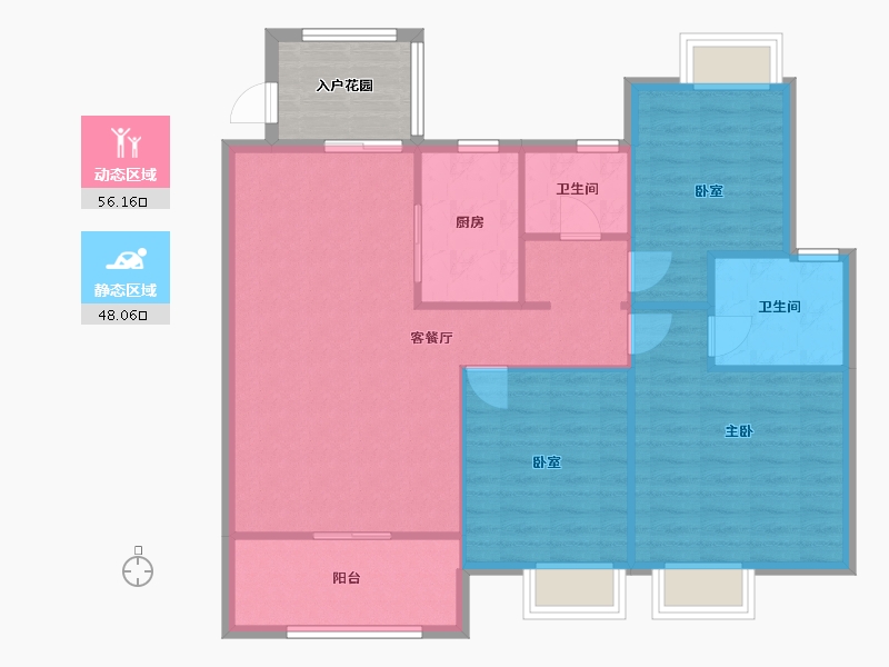 贵州省-贵阳市-世纪城-103.60-户型库-动静分区