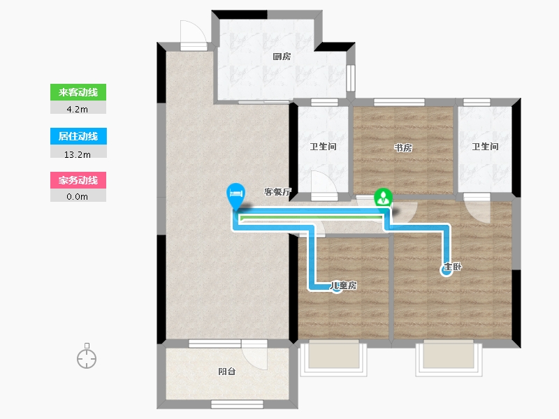 辽宁省-锦州市-西湖雅居-100.00-户型库-动静线