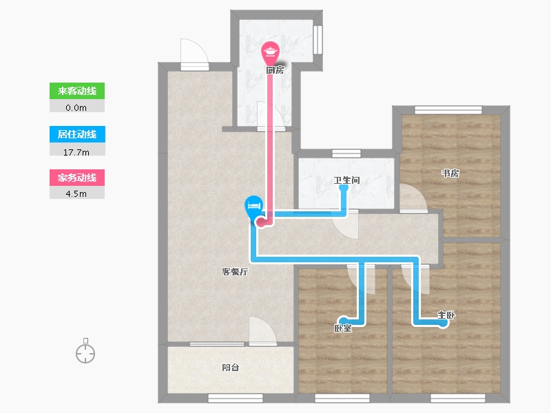 辽宁省-沈阳市-十里锦城春树-96.87-户型库-动静线