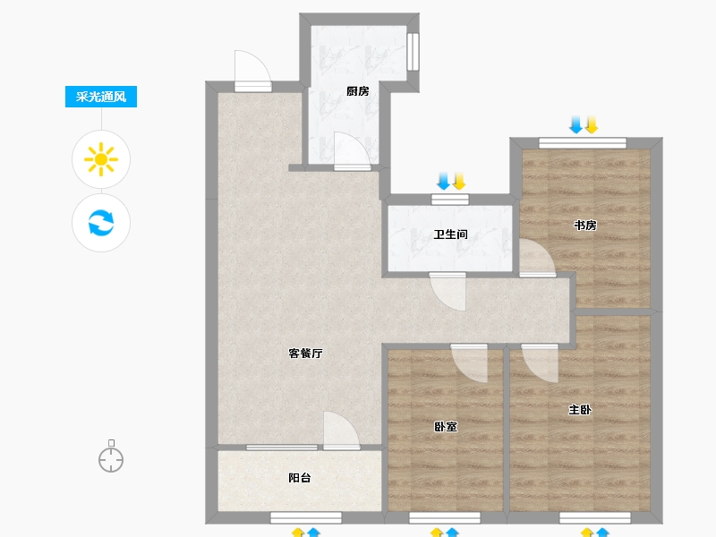 辽宁省-沈阳市-十里锦城春树-96.87-户型库-采光通风