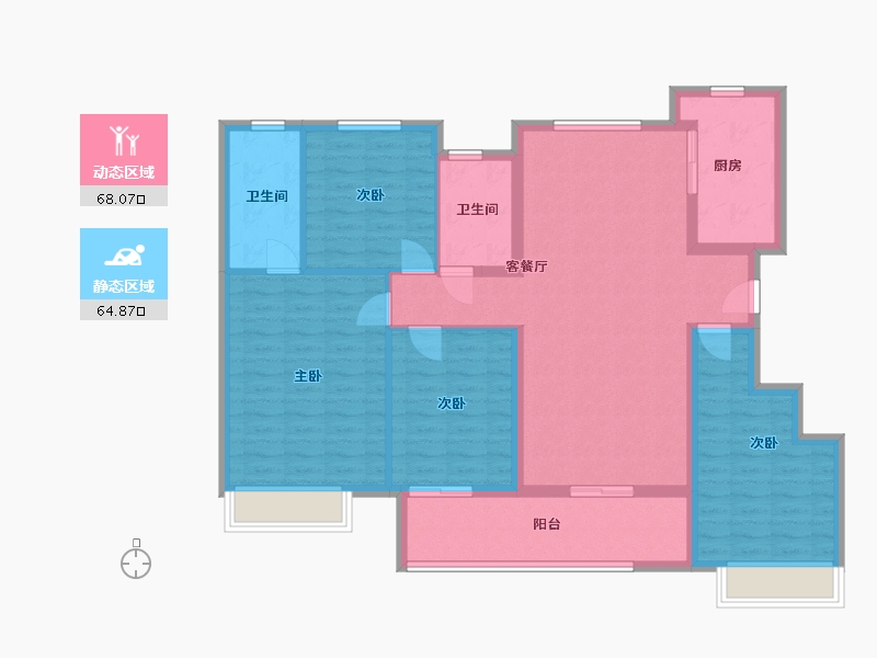 山东省-泰安市-五岳风华-120.09-户型库-动静分区