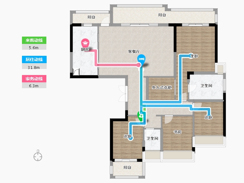 四川省-成都市-万科·公园-5号-147.00-户型库-动静线