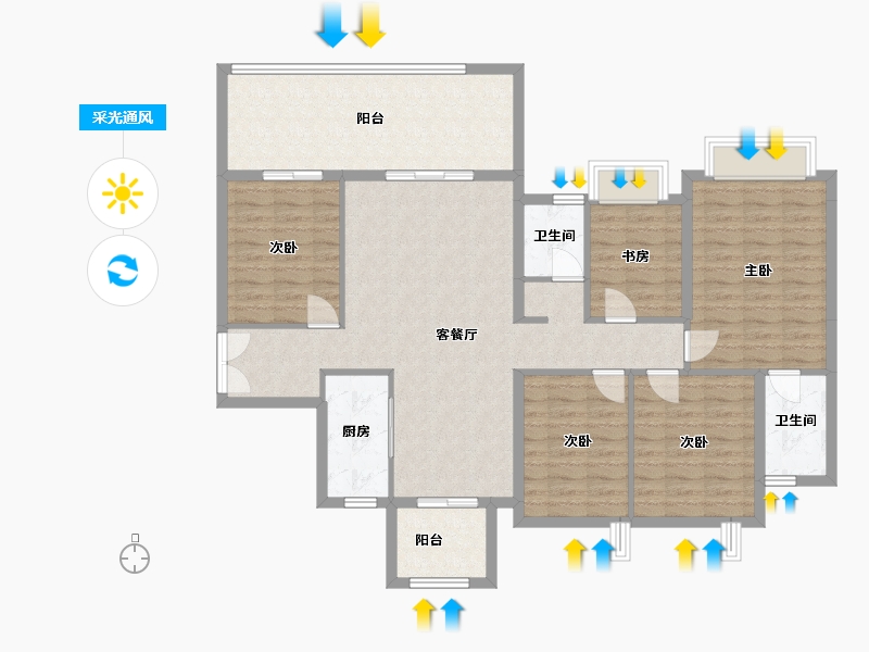 广西壮族自治区-南宁市-上水湾-115.00-户型库-采光通风