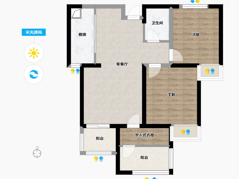 河北省-邯郸市-金色漫城-89.00-户型库-采光通风