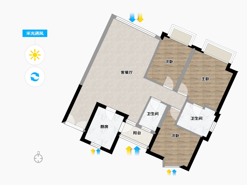 广东省-深圳市-东海花园二期福禄居-东区-97.00-户型库-采光通风