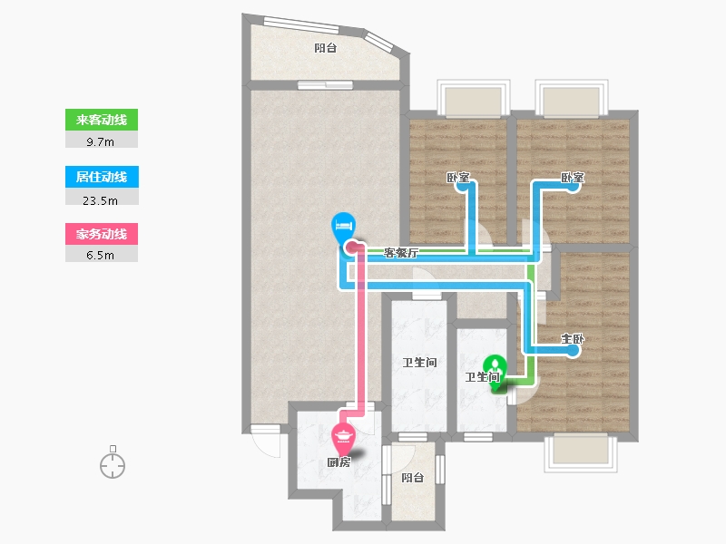 广东省-深圳市-德福花园-90.00-户型库-动静线