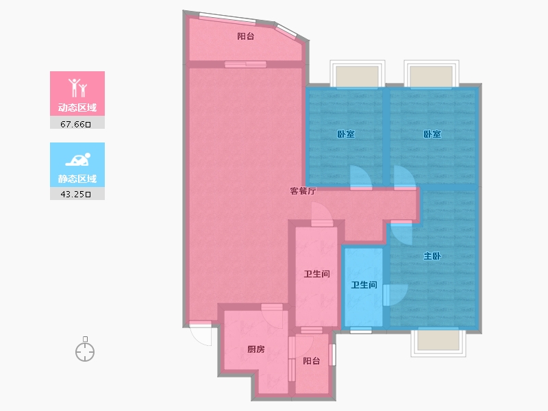 广东省-深圳市-德福花园-90.00-户型库-动静分区