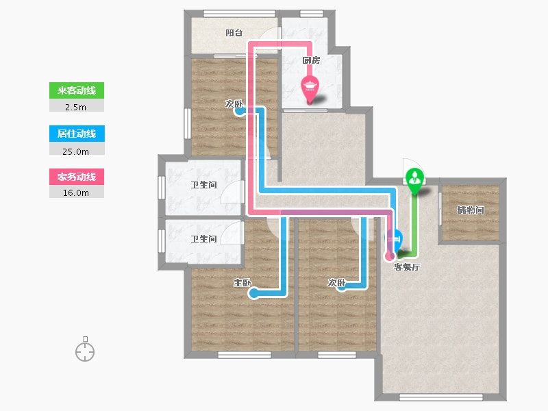 黑龙江省-哈尔滨市-香林名苑-95.00-户型库-动静线