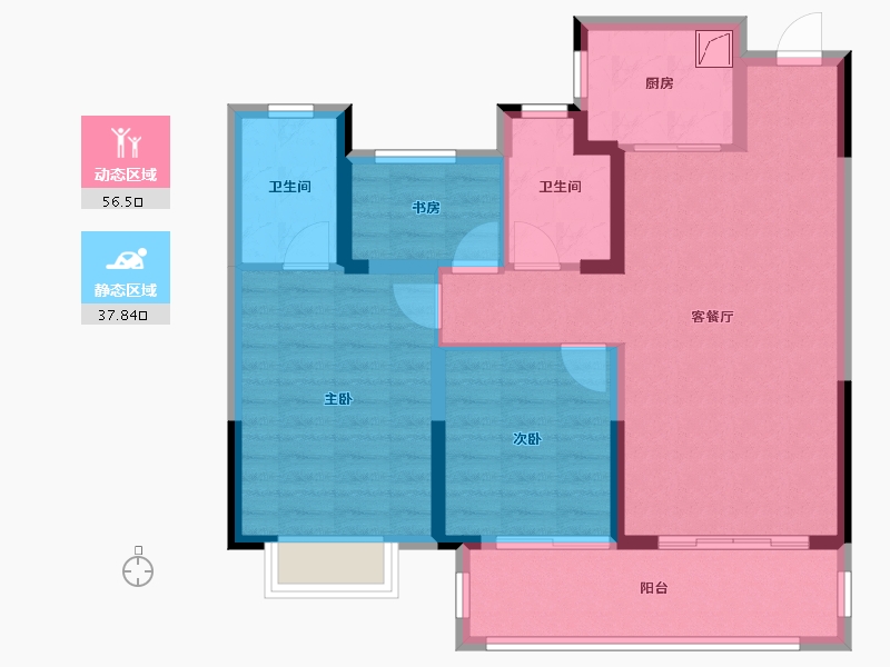 湖南省-常德市-御湖半岛-82.35-户型库-动静分区