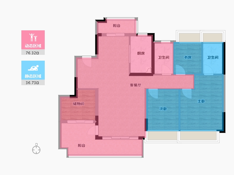 广东省-珠海市-珠海市碧桂园天玺湾花园-100.00-户型库-动静分区