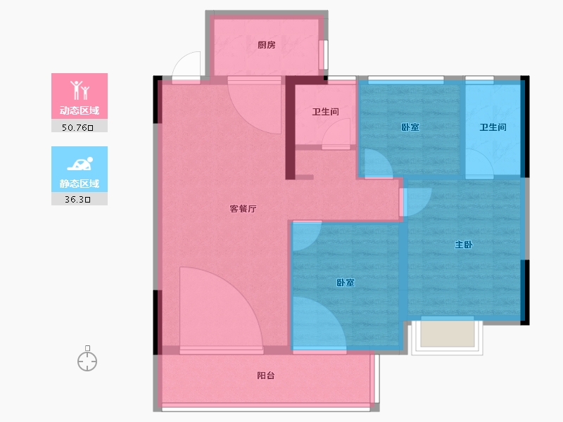 江西省-赣州市-星州润达城·璟园-78.31-户型库-动静分区