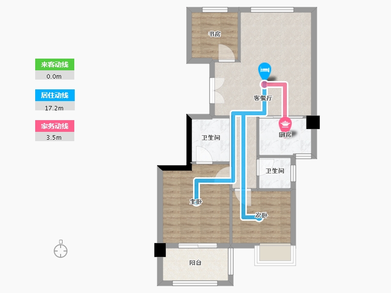 浙江省-温州市-秀江嘉园-69.00-户型库-动静线