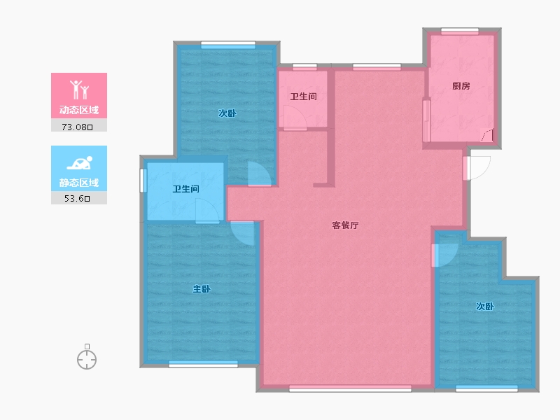 内蒙古自治区-呼和浩特市-祥生云湖越-115.00-户型库-动静分区