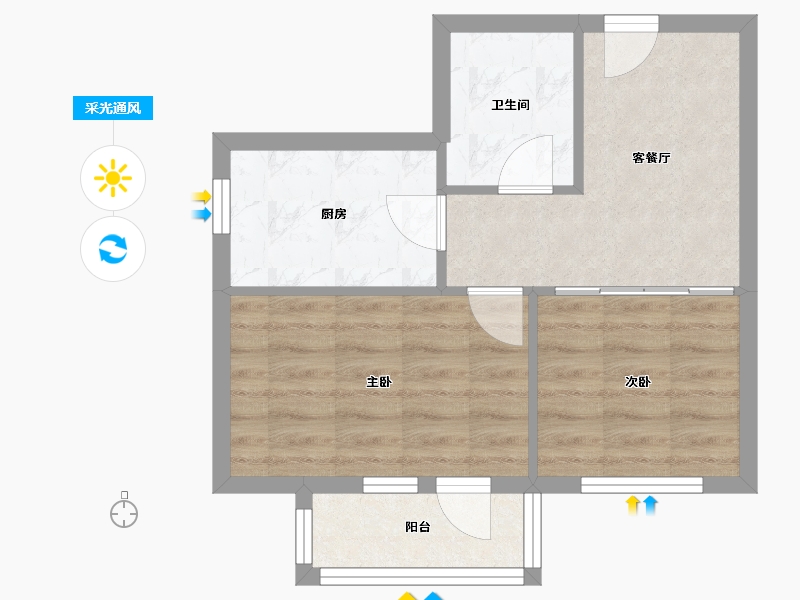 北京-北京市-芳城园一区-45.00-户型库-采光通风