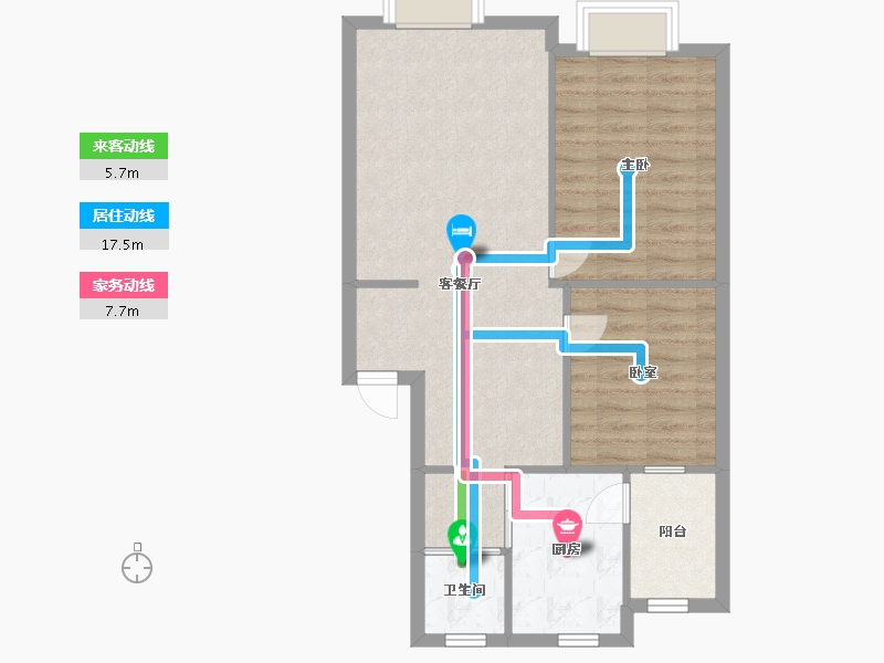 四川省-成都市-滨河苑小区-59.10-户型库-动静线