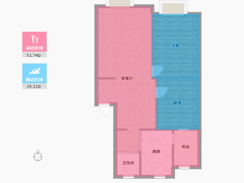 四川省-成都市-滨河苑小区-59.10-户型库-动静分区