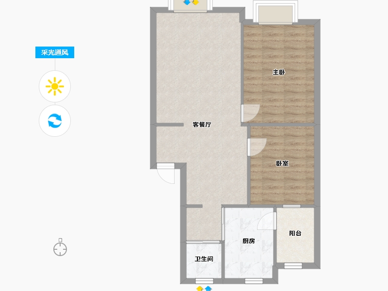 四川省-成都市-滨河苑小区-59.10-户型库-采光通风