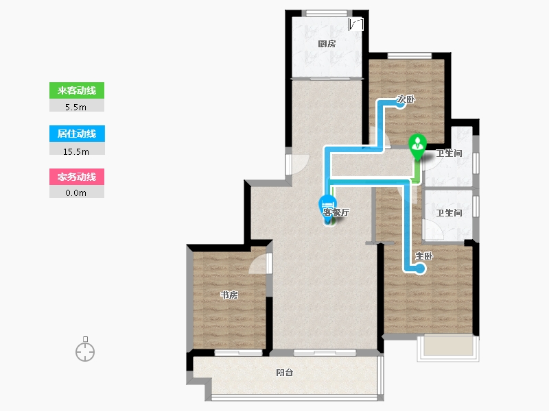 江西省-九江市-金鹏城-106.00-户型库-动静线