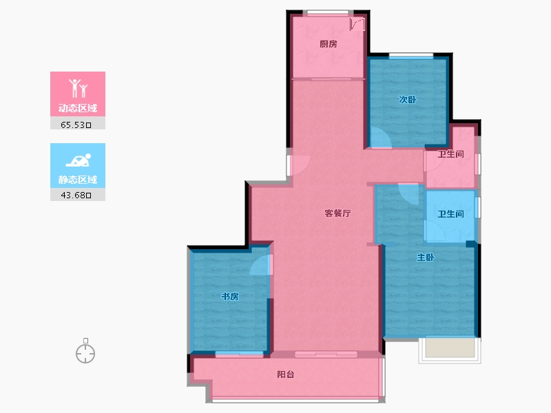 江西省-九江市-金鹏城-106.00-户型库-动静分区