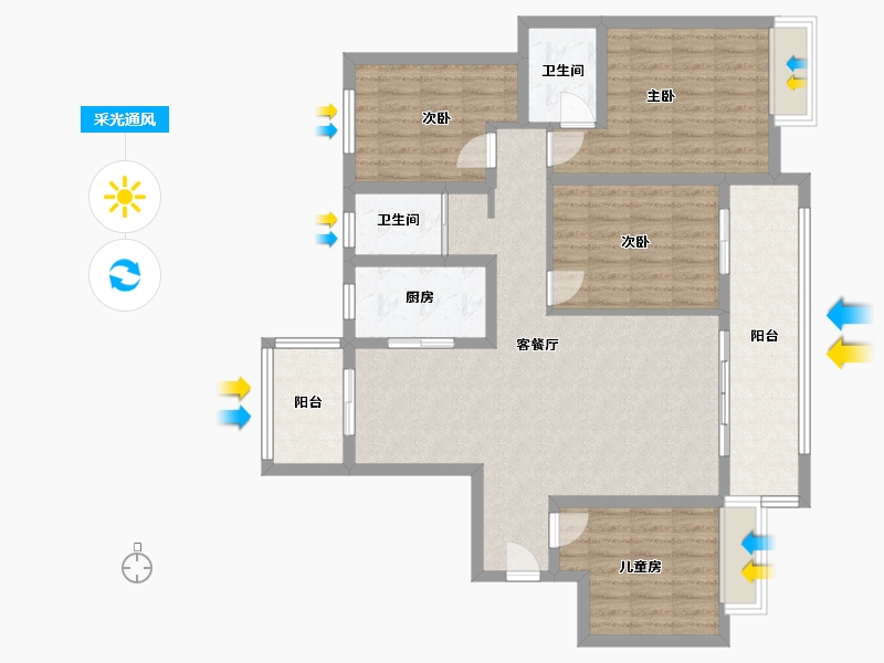 河南省-安阳市-永明壹号-110.00-户型库-采光通风