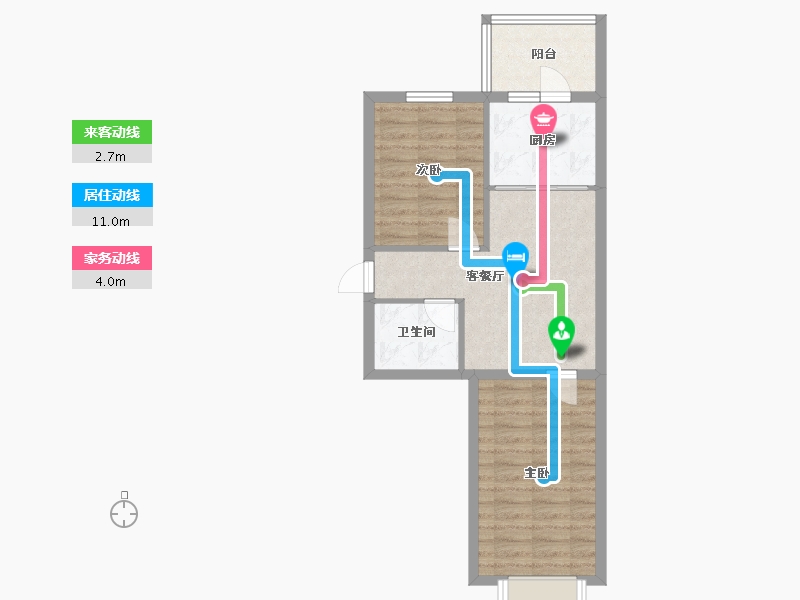 黑龙江省-哈尔滨市-柒季城小区-北区-58.67-户型库-动静线