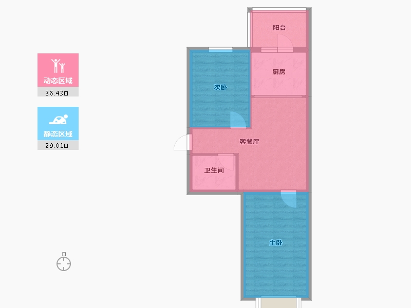 黑龙江省-哈尔滨市-柒季城小区-北区-58.67-户型库-动静分区