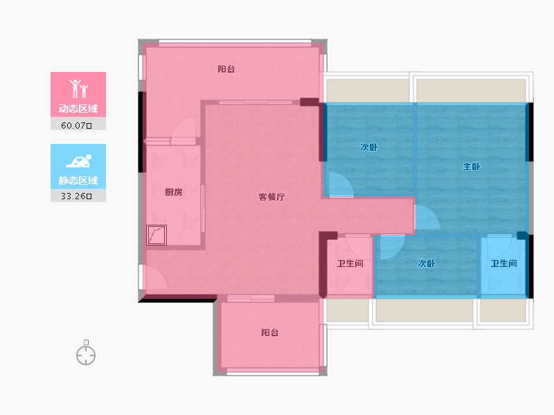 广东省-肇庆市-君安峰景湾-88.56-户型库-动静分区