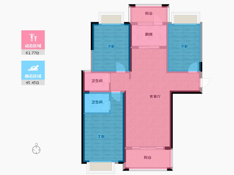 湖南省-长沙市-玉虹蓝庭国际-100.00-户型库-动静分区