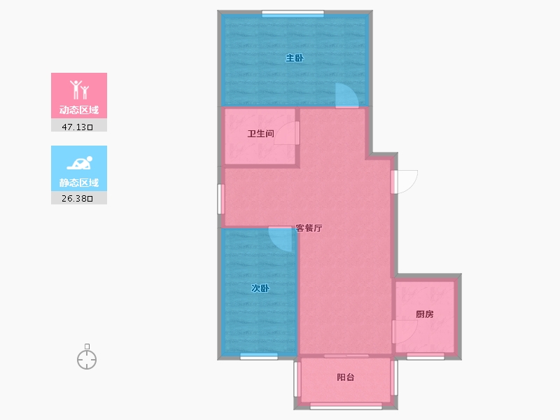 黑龙江省-哈尔滨市-阳光家园-72.00-户型库-动静分区