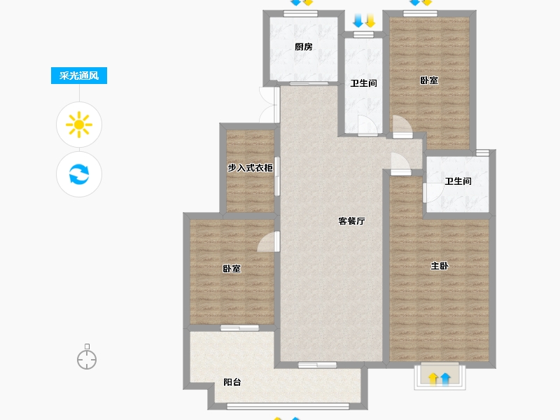 江苏省-宿迁市-世纪紫薇苑-133.00-户型库-采光通风