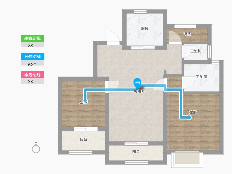 浙江省-温州市-中梁新都会-65.00-户型库-动静线